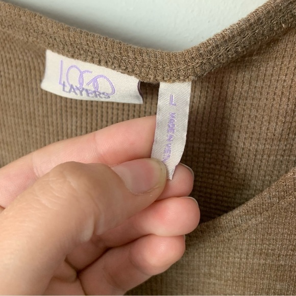 [LOGO Lori Goldstein] Layers Brown Camel Waffle Knit Sleeveless Basic Dress - Picture 4 of 7